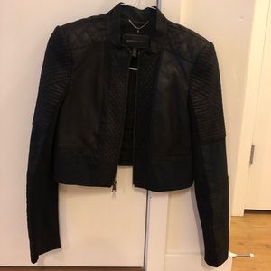 BCBG Cropped Moto Jacket